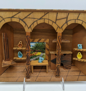 Wood Kitchen Room 3D Diorama
